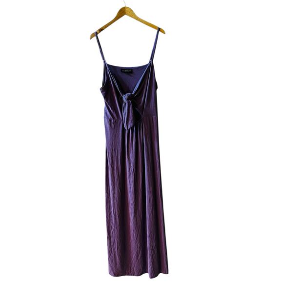 Eloquii Purple Tie Front Spaghetti Strap Maxi Dress Size 22 NWT - Picture 2 of 9